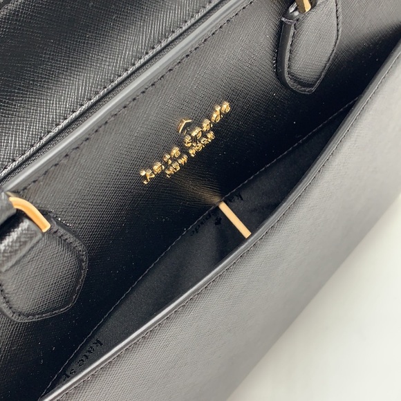 KATE SPADE Madison Saffiano Leather Medium Satchel BLACK COLOR - Picture 10 of 16